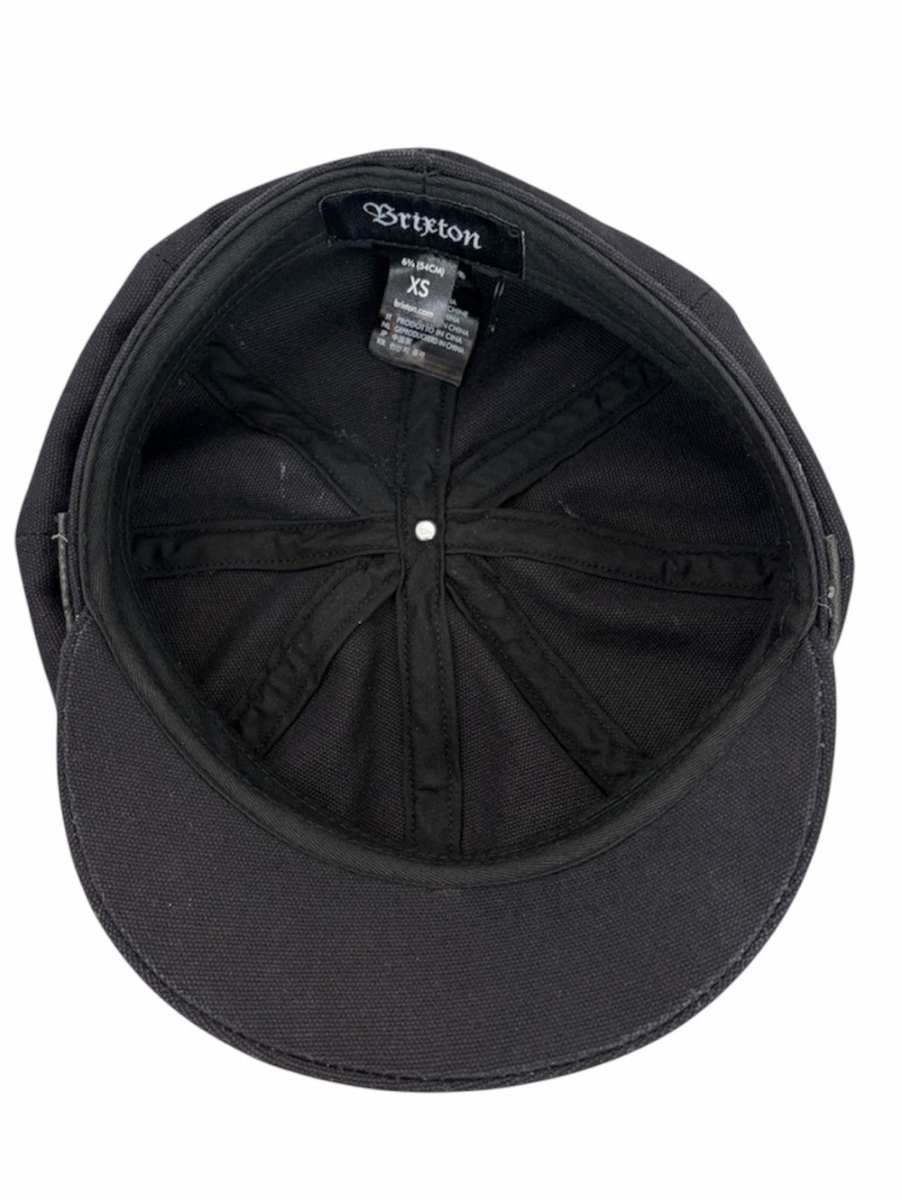 Brixton Montreal Black Cotton Canvas Fisherman Newsboy Cap Hat Men's Size XS - Picture 4 of 9